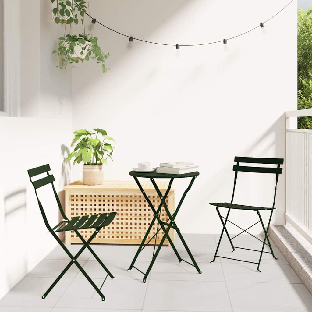 Sklopivi bistro set 3 pcs Šuma Čelik