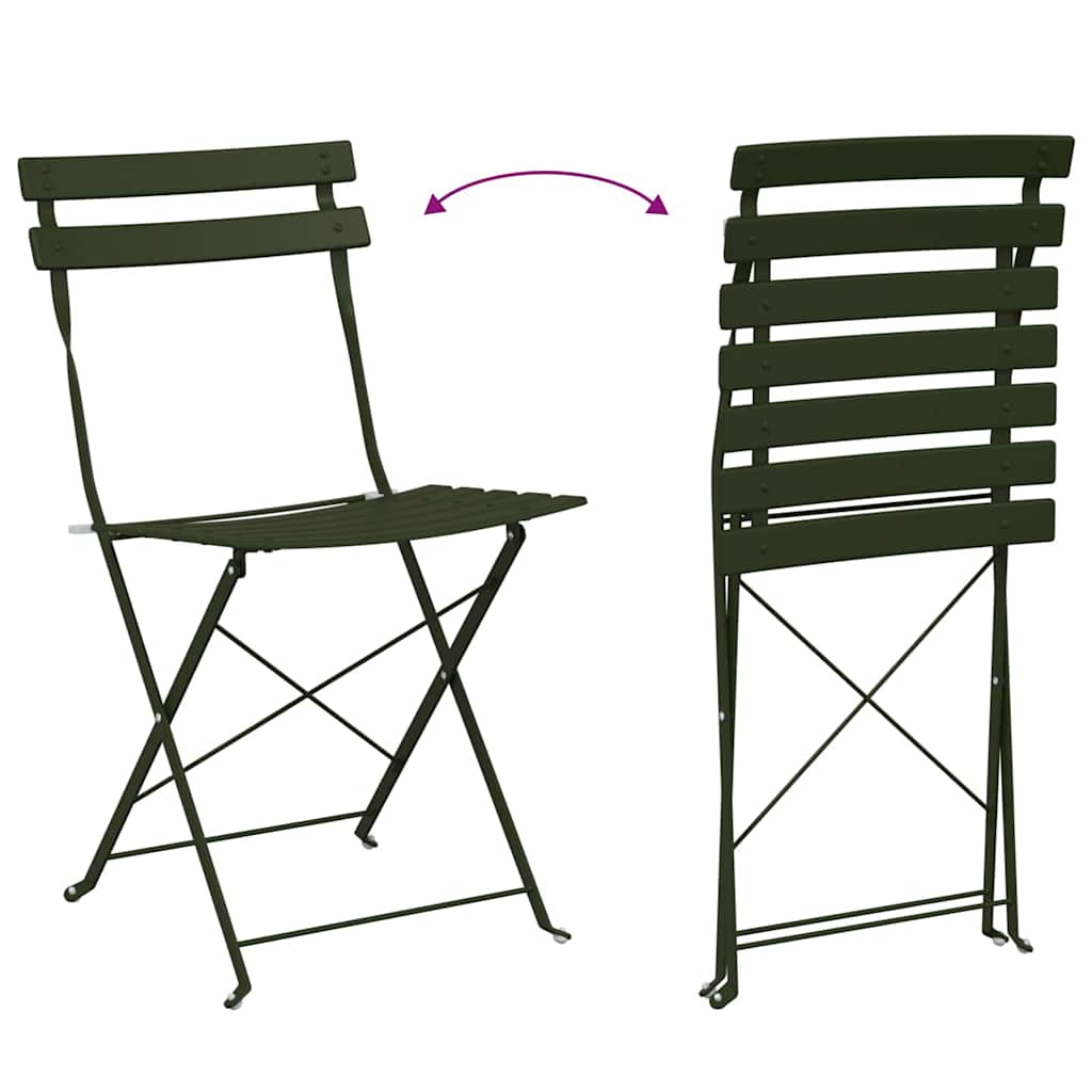 Sklopivi bistro set 3 pcs Šuma Čelik