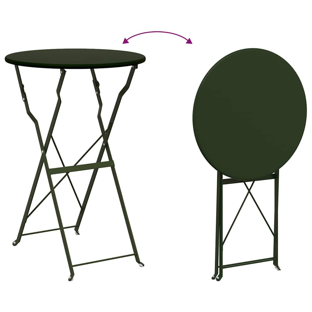 Sklopivi bistro set 3 pcs Šuma Čelik