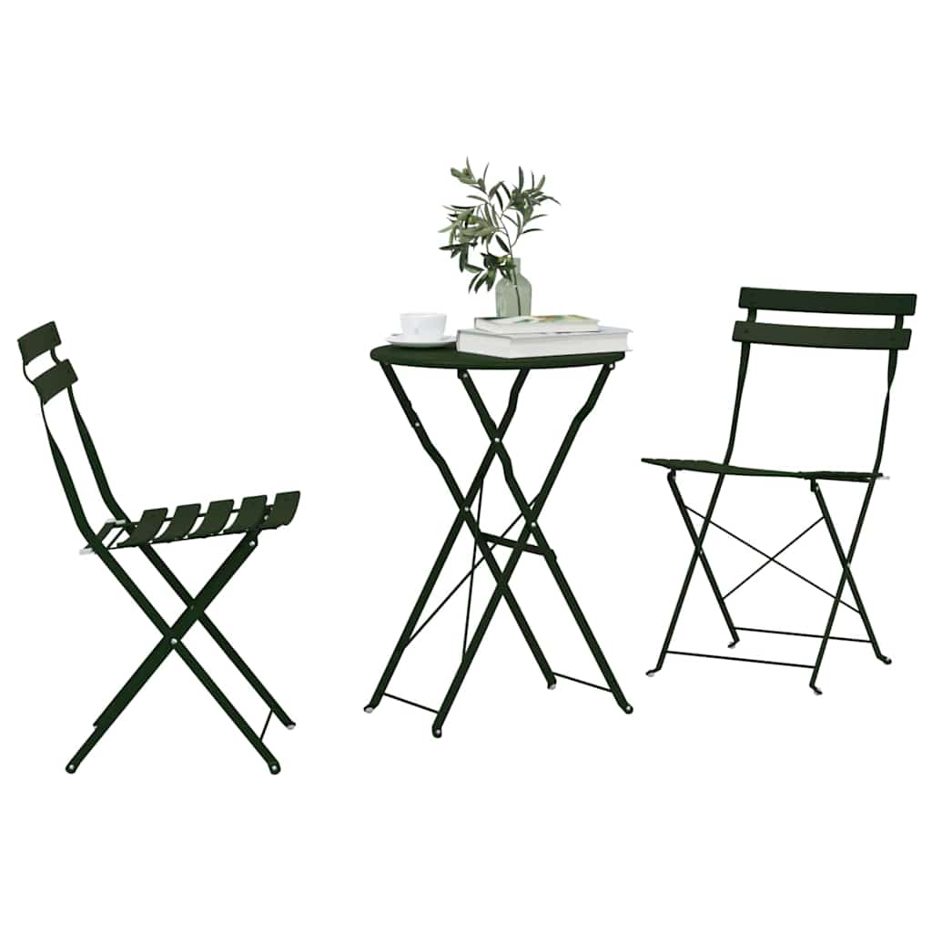 Sklopivi bistro set 3 pcs Šuma Čelik