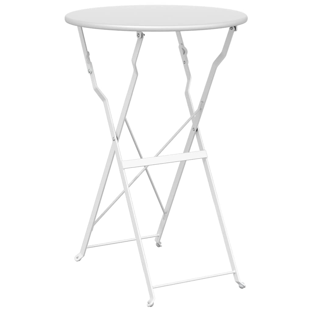 Sklopivi bistro set 3 pcs Bijelo Čelik