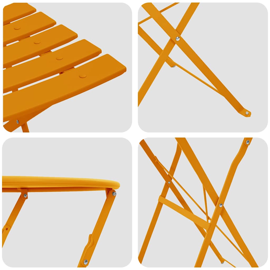 Sklopivi bistro set 3 pcs Gorušica Čelik