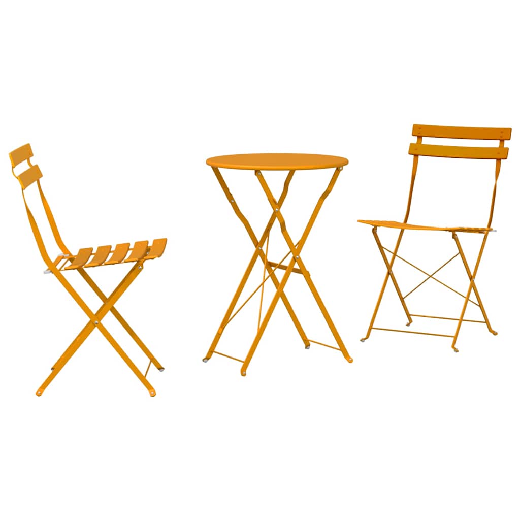 Sklopivi bistro set 3 pcs Gorušica Čelik