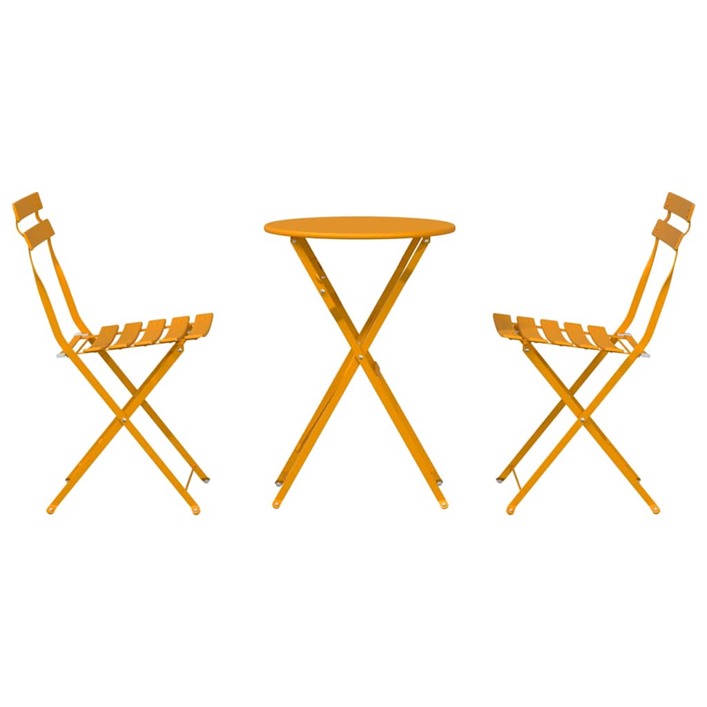 Sklopivi bistro set 3 pcs Gorušica Čelik