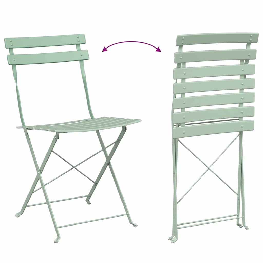 Sklopivi bistro set 3 pcs Morska pjena Čelik