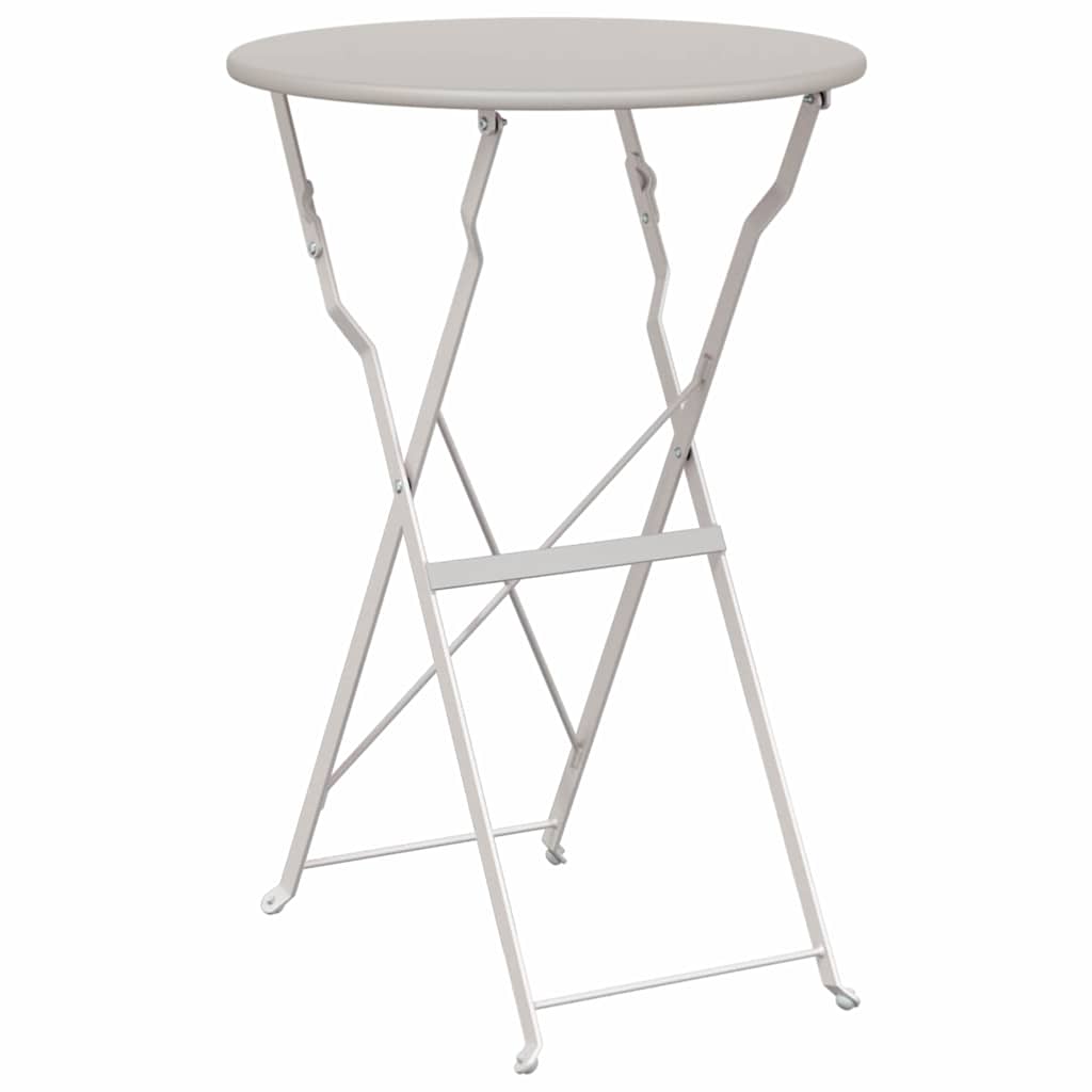 Sklopivi bistro set 3 pcs Bež Čelik