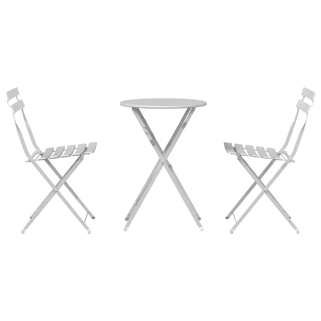Sklopivi bistro set 3 pcs Bež Čelik