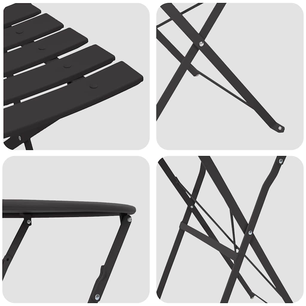 Sklopivi bistro set 3 pcs Antracit Čelik