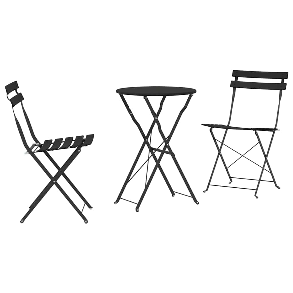 Sklopivi bistro set 3 pcs Antracit Čelik