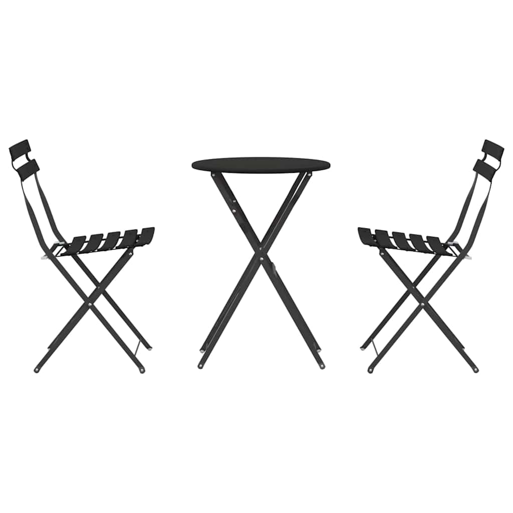 Sklopivi bistro set 3 pcs Antracit Čelik
