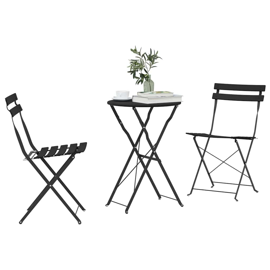 Sklopivi bistro set 3 pcs Antracit Čelik