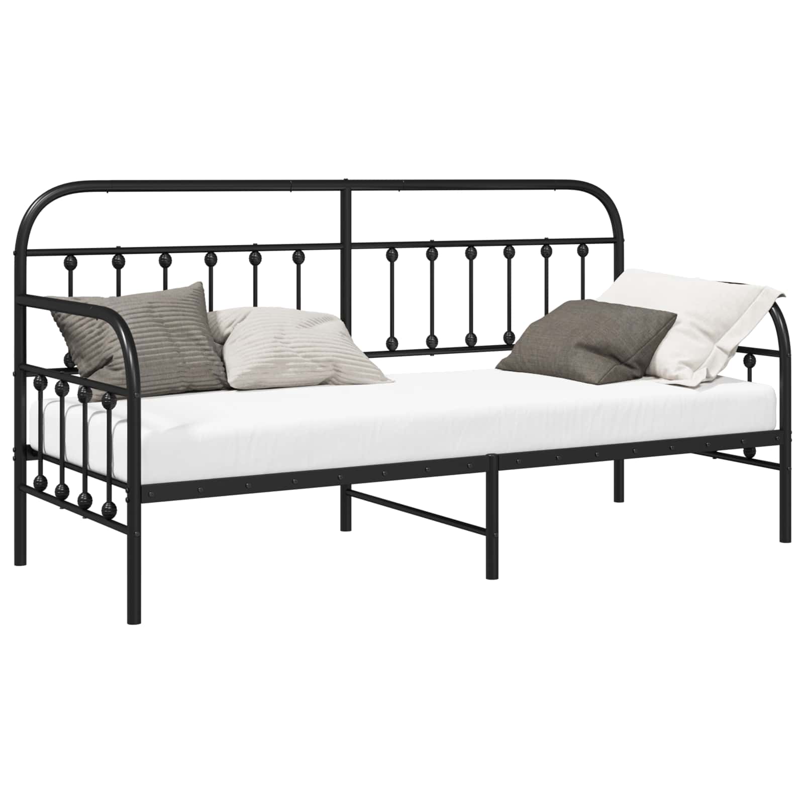 Krevet na kat Crna 75 x 190 cm Čelik s prahom premazan