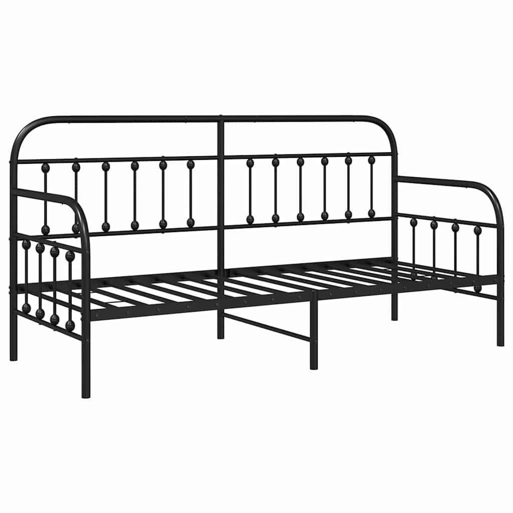 Krevet na kat Crna 75 x 190 cm Čelik s prahom premazan