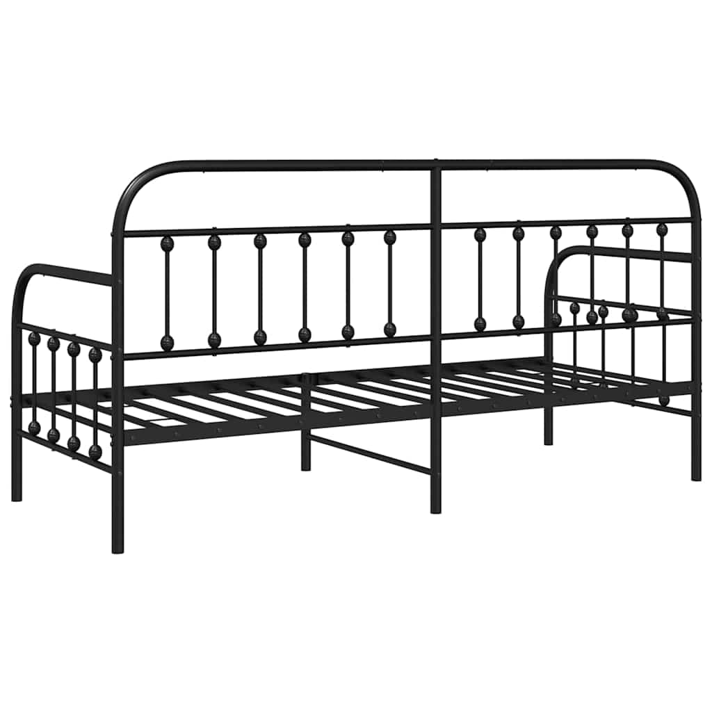 Krevet na kat Crna 75 x 190 cm Čelik s prahom premazan