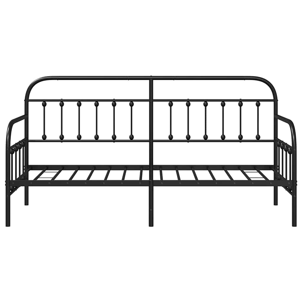 Krevet na kat Crna 75 x 190 cm Čelik s prahom premazan