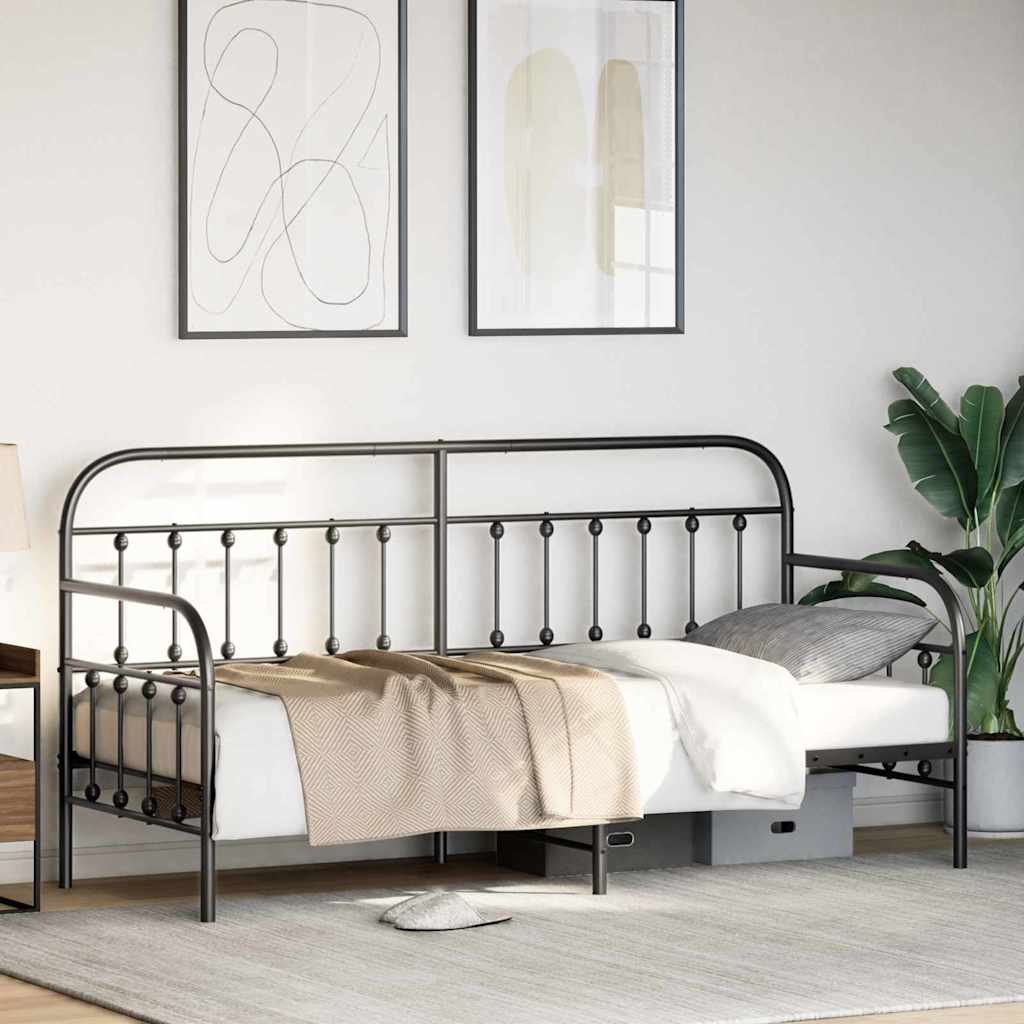 Krevet na kat Crna 80 x 200 cm Čelik s prahom premazan