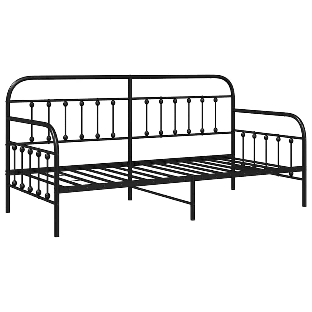 Krevet na kat Crna 90 x 200 cm Čelik s prahom premazan