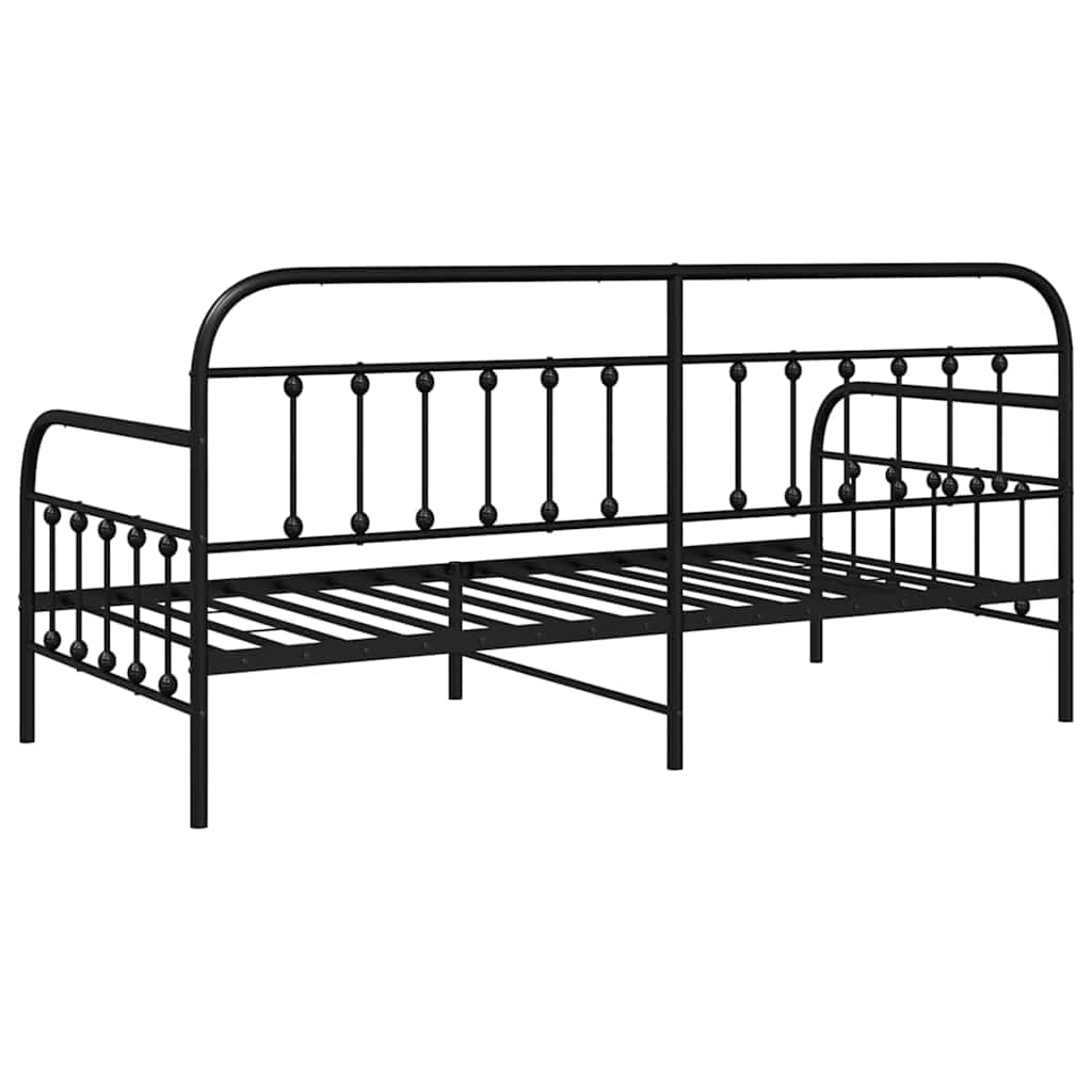 Krevet na kat Crna 90 x 200 cm Čelik s prahom premazan