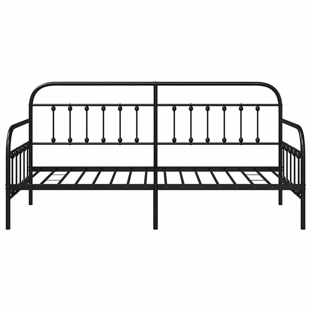 Krevet na kat Crna 90 x 200 cm Čelik s prahom premazan