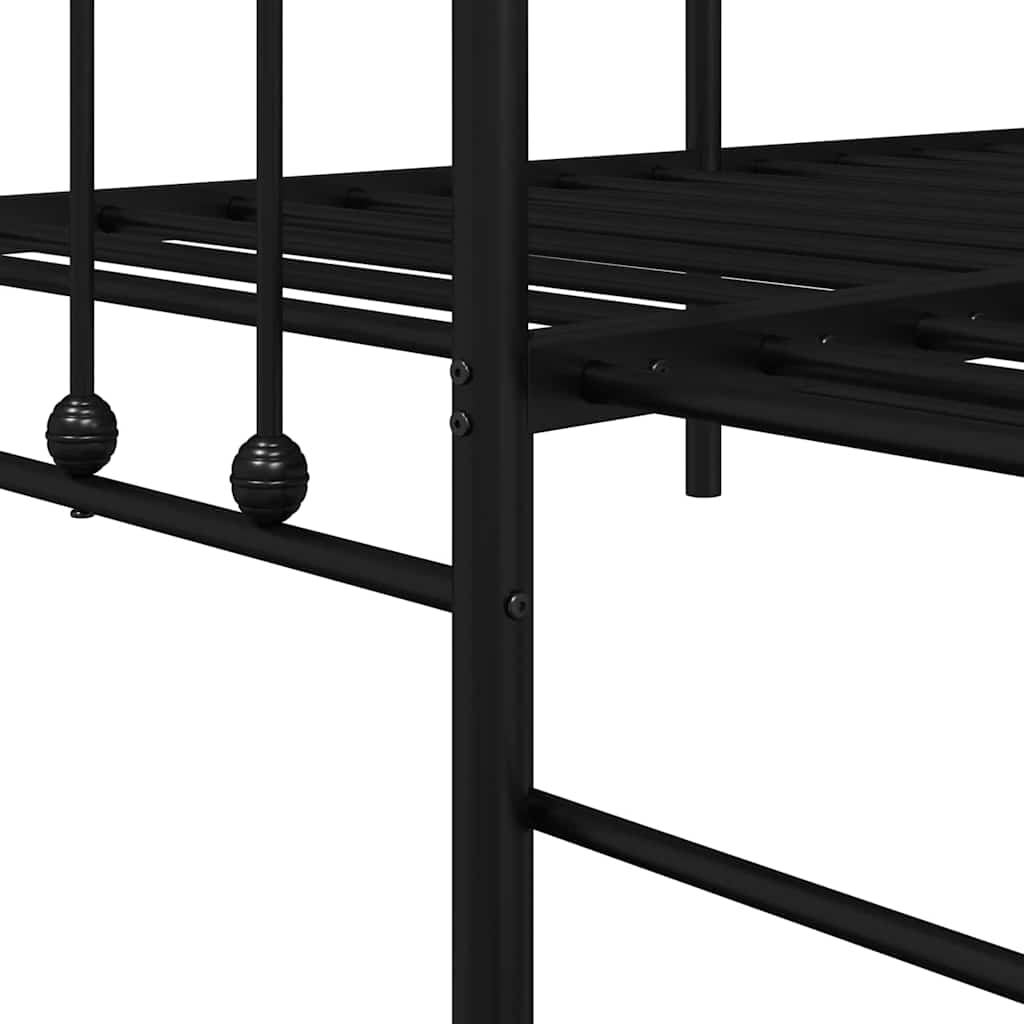 Krevet na kat Crna 80 x 200 cm Čelik s prahom premazan
