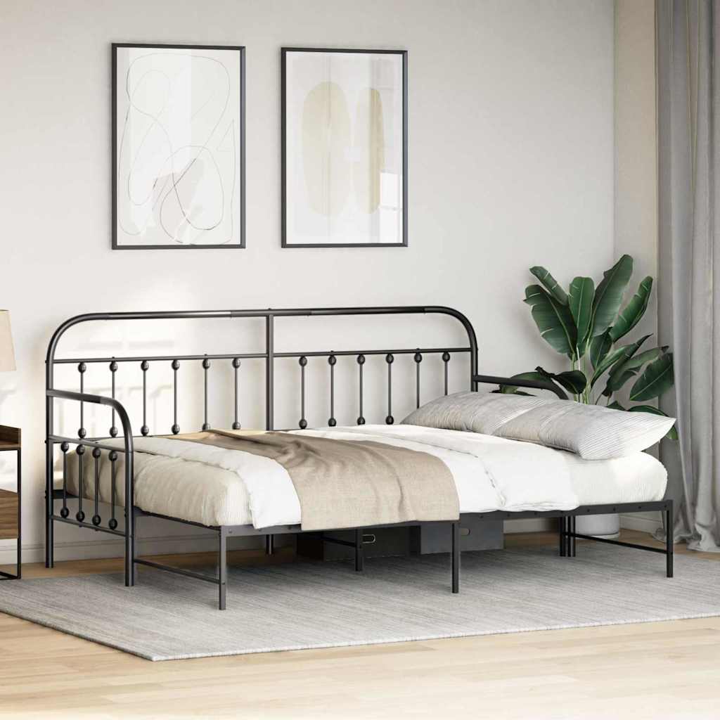 Krevet na kat Crna 80 x 200 cm Čelik s prahom premazan