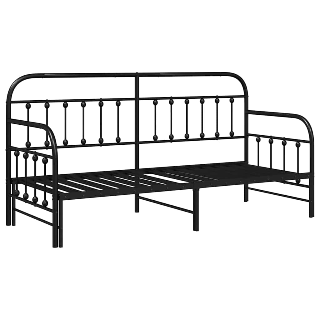 Krevet na kat Crna 80 x 200 cm Čelik s prahom premazan