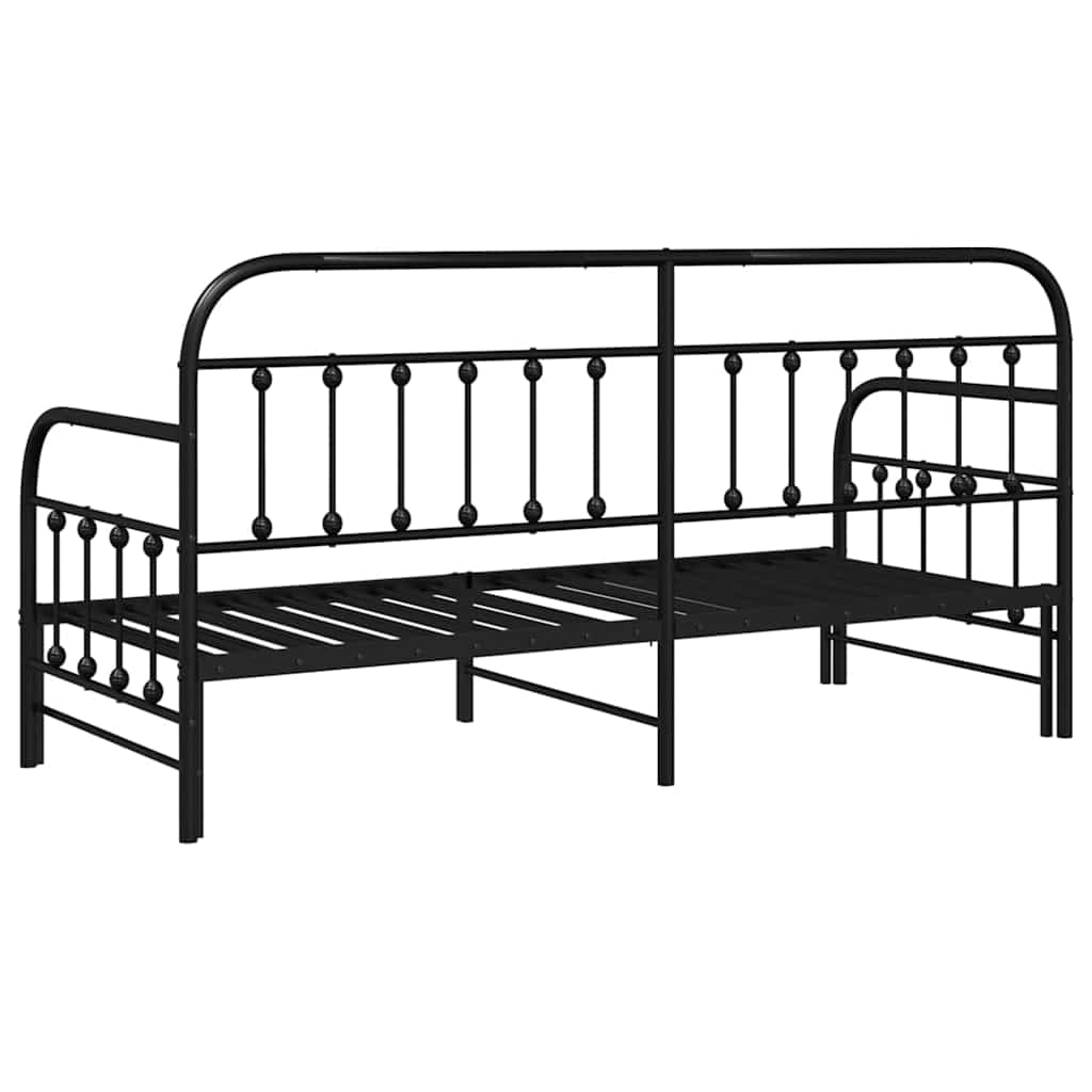 Krevet na kat Crna 80 x 200 cm Čelik s prahom premazan