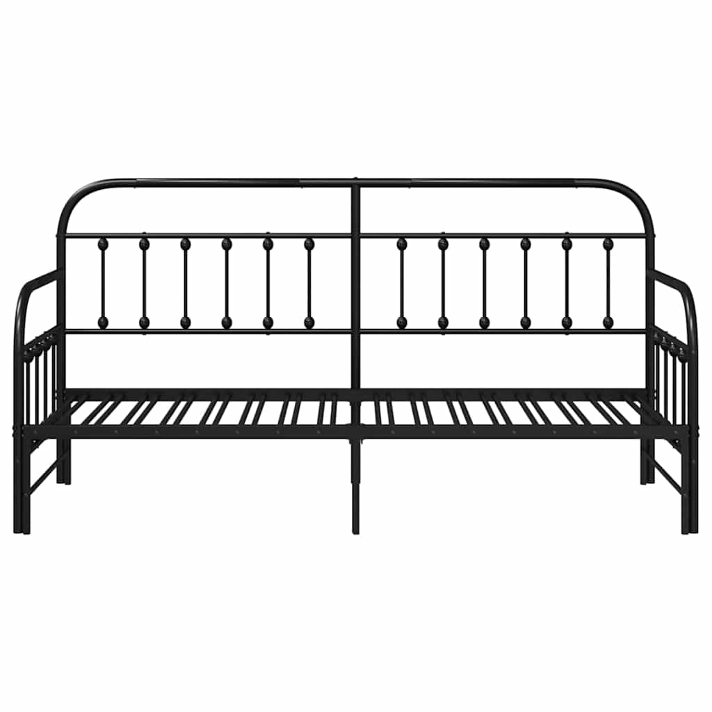 Krevet na kat Crna 80 x 200 cm Čelik s prahom premazan