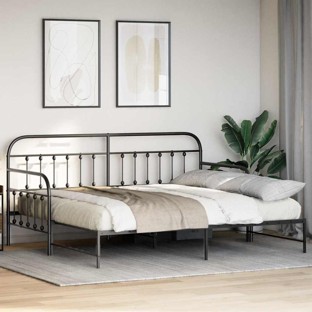 Krevet na kat Crna 90 x 190 cm Čelik s prahom premazan