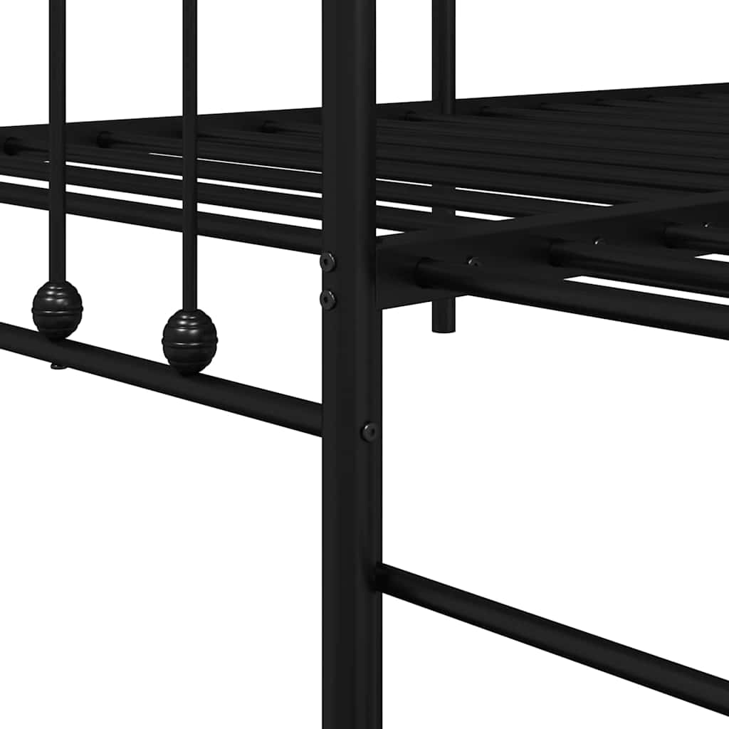 Krevet na kat Crna 90 x 200 cm Čelik s prahom premazan