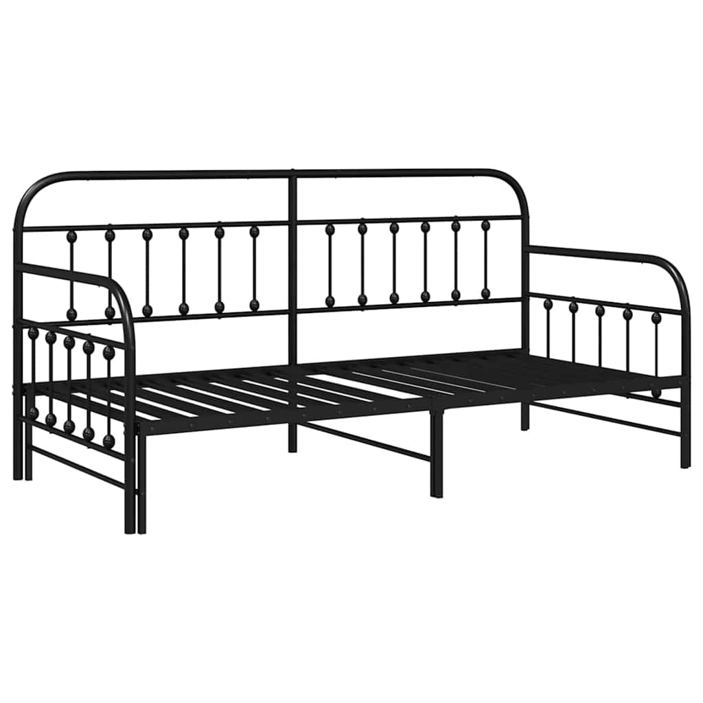 Krevet na kat Crna 90 x 200 cm Čelik s prahom premazan