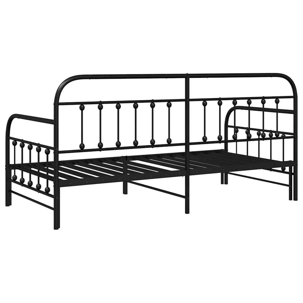 Krevet na kat Crna 90 x 200 cm Čelik s prahom premazan