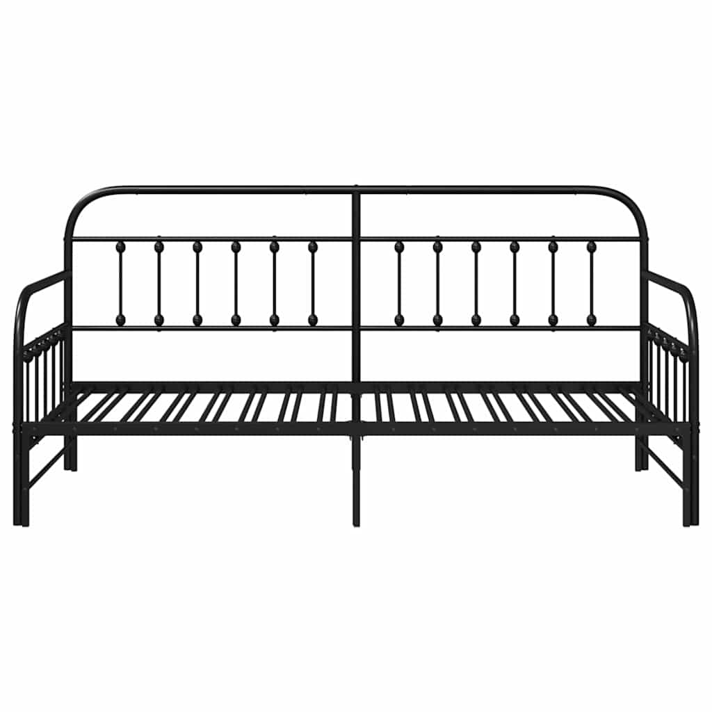 Krevet na kat Crna 90 x 200 cm Čelik s prahom premazan