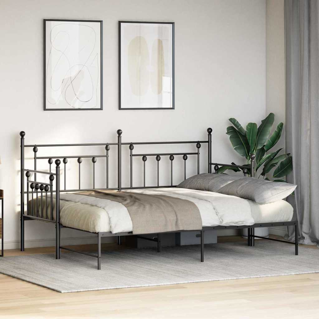 Krevet na kat Crna 80 x 200 cm Čelik