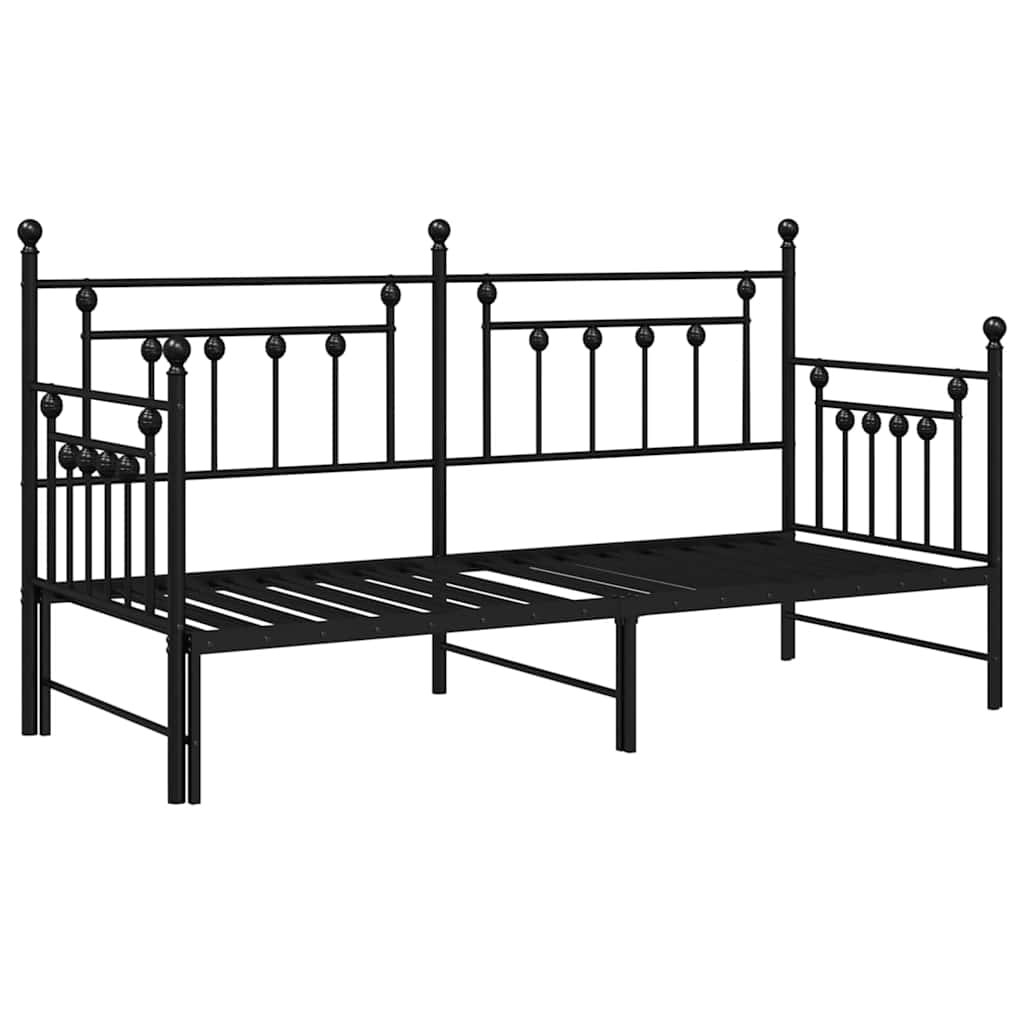 Krevet na kat Crna 80 x 200 cm Čelik