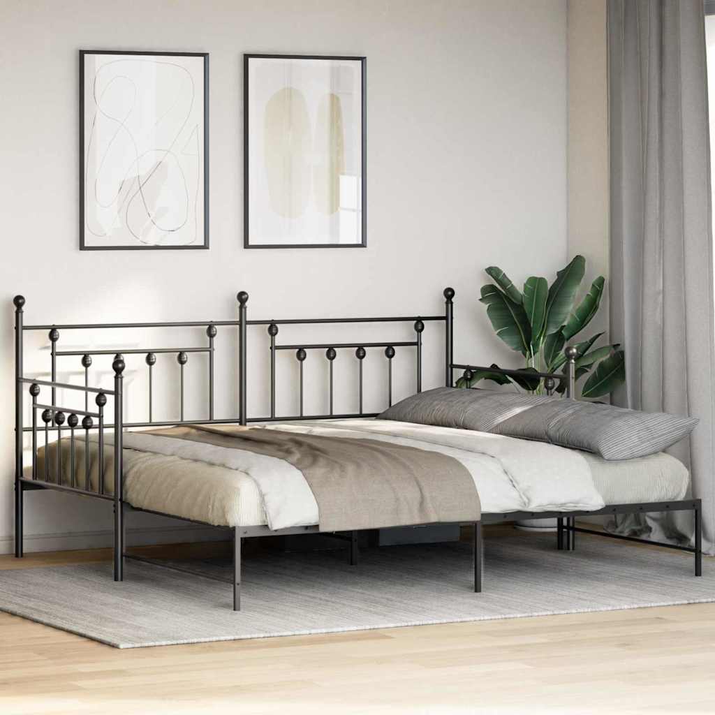 Krevet na kat Crna 90 x 190 cm Čelik