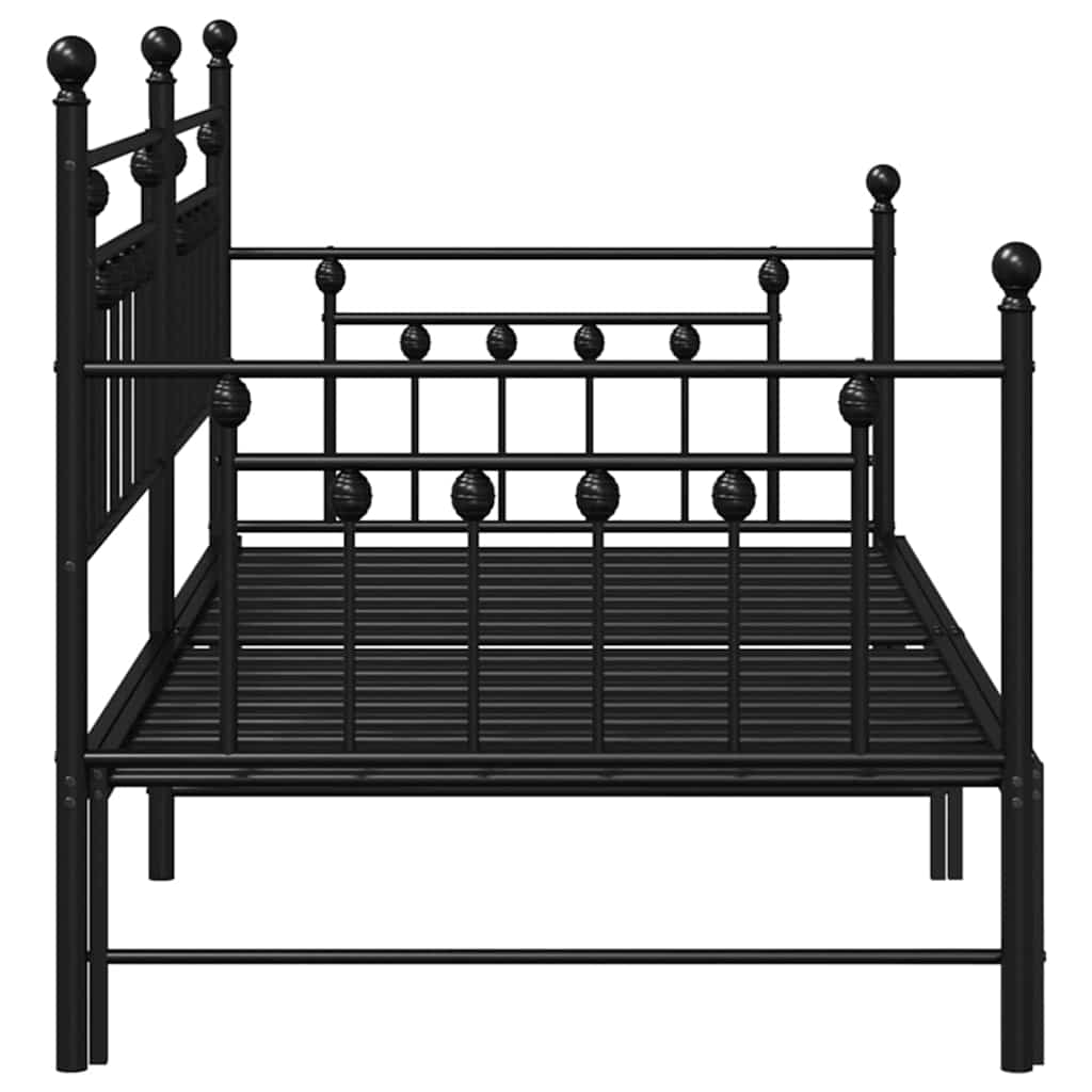 Krevet na kat Crna 90 x 200 cm Čelik