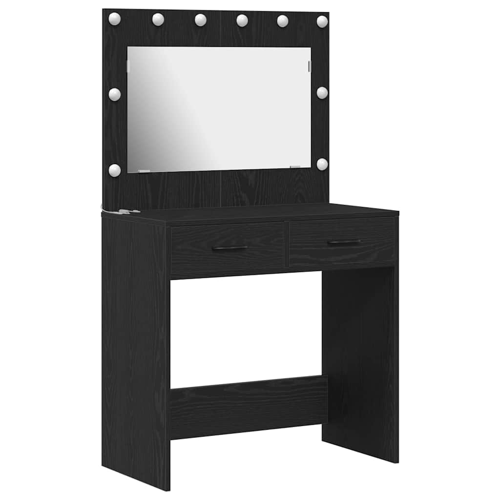 Toaletni stol Crni hrast 78,5 x 41 x 135 cm Konstruirano drvo