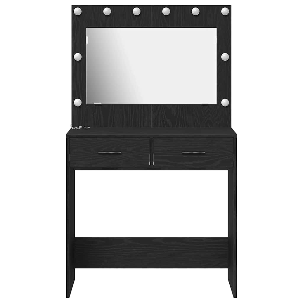 Toaletni stol Crni hrast 78,5 x 41 x 135 cm Konstruirano drvo
