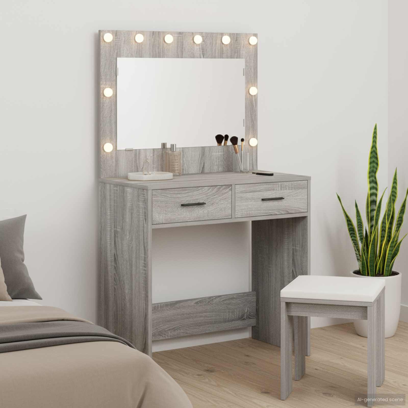 Toaletni stol Siva Sonoma 78,5 x 41 x 135 cm Konstruirano drvo