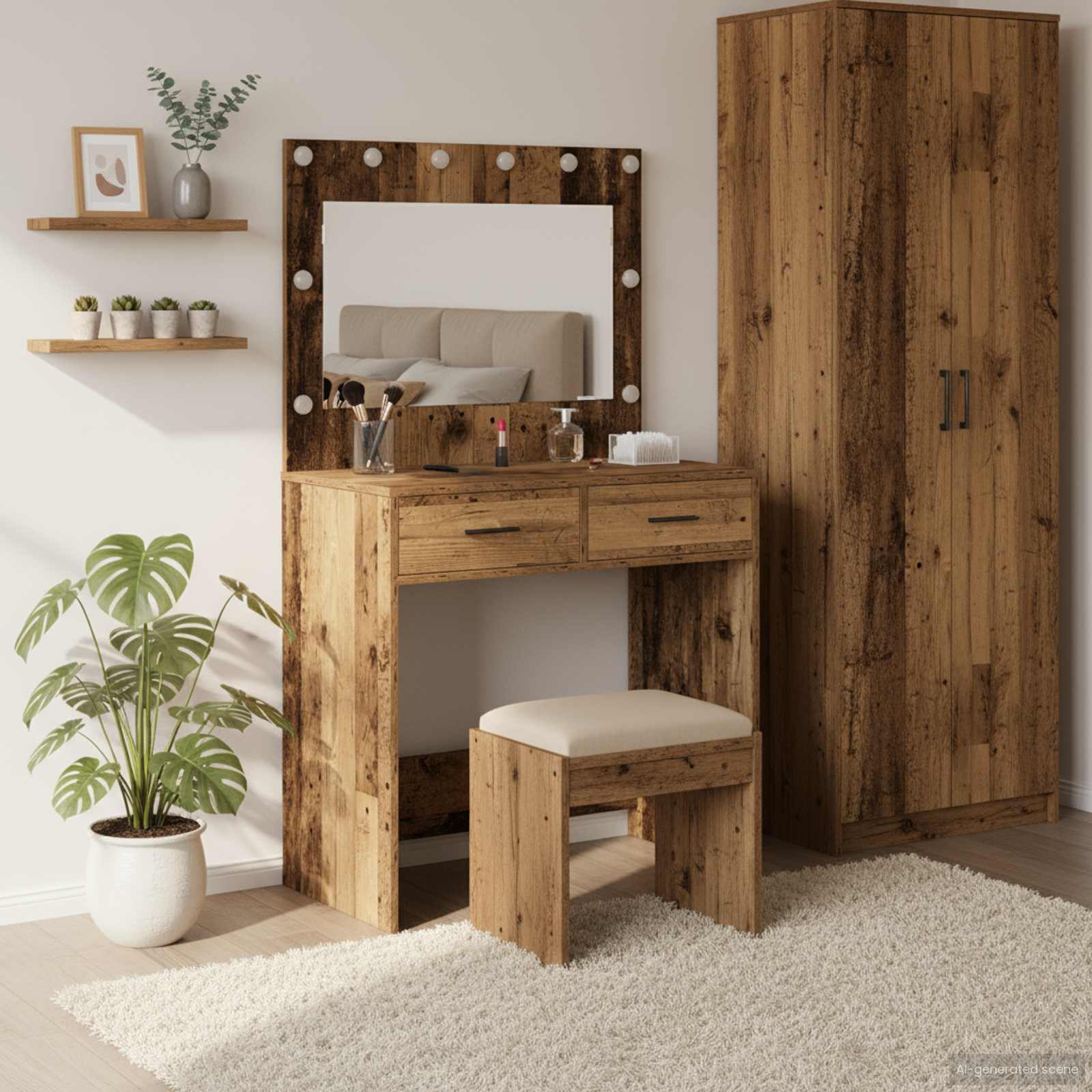 Toaletni stol Staro drvo 78,5 x 41 x 135 cm Konstruirano drvo