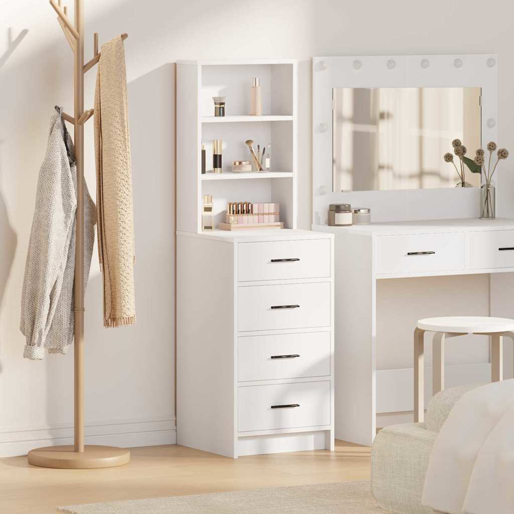 Highboard s ladicama Bijelo 40 x 41 x 135 cm Konstruirano drvo