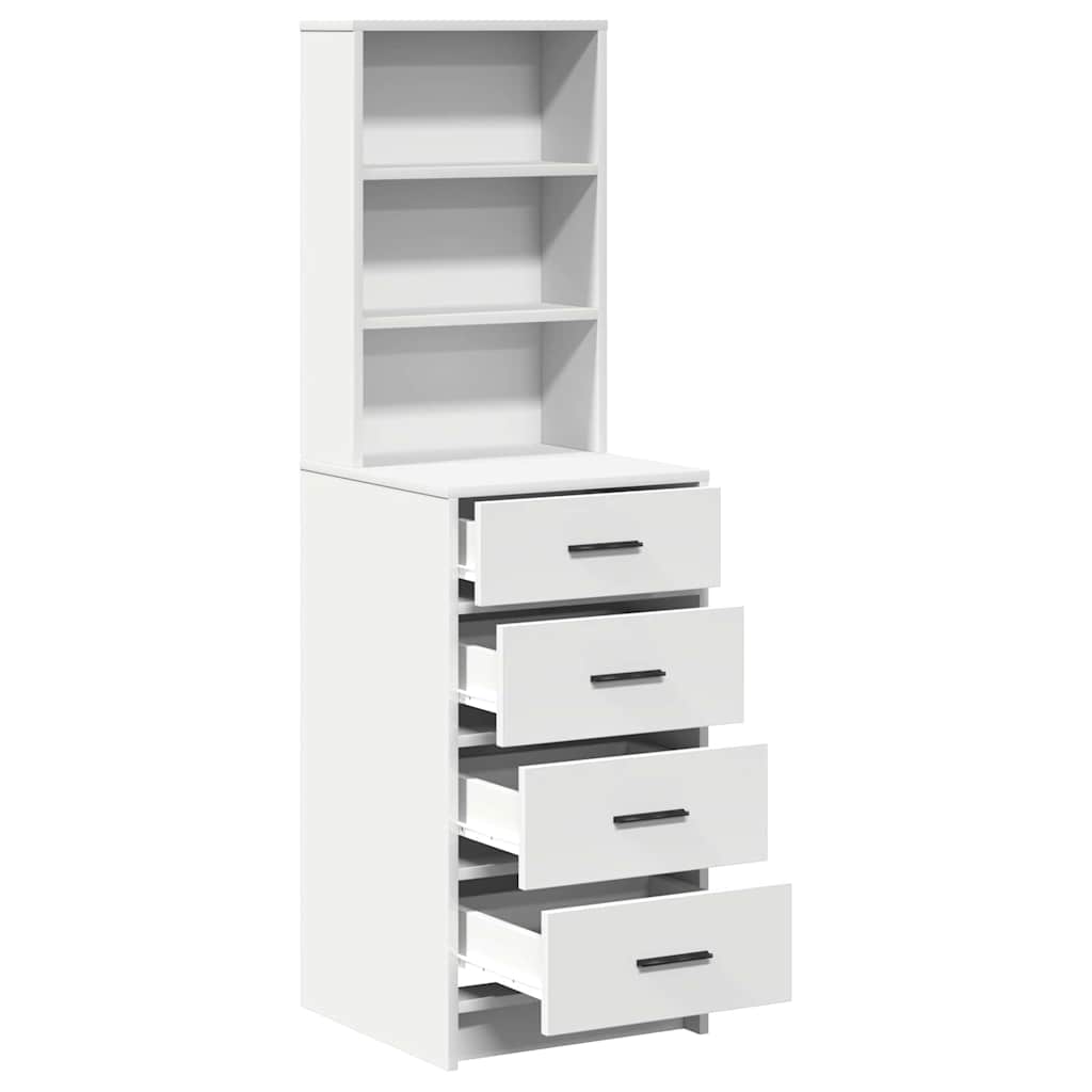 Highboard s ladicama Bijelo 40 x 41 x 135 cm Konstruirano drvo