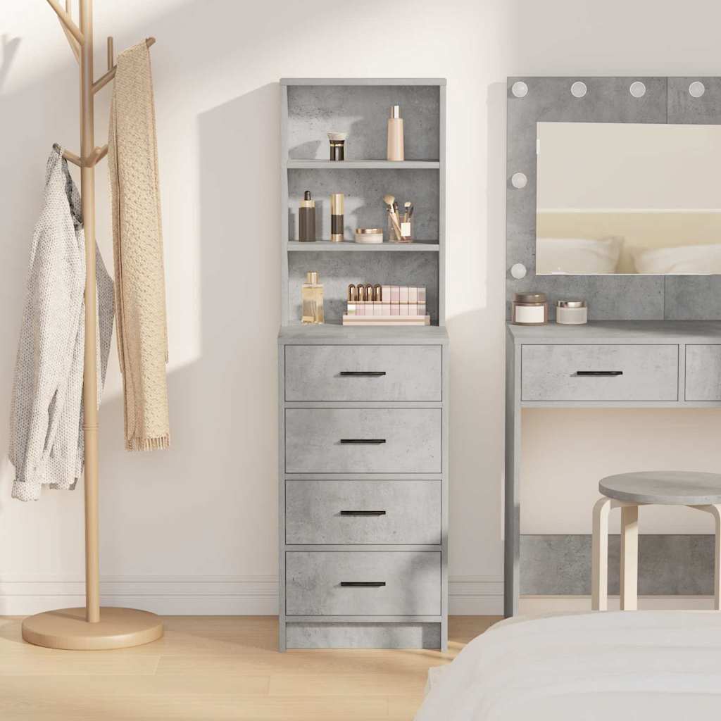 Highboard Beton siva 40 x 41 x 135 cm Konstruirano drvo