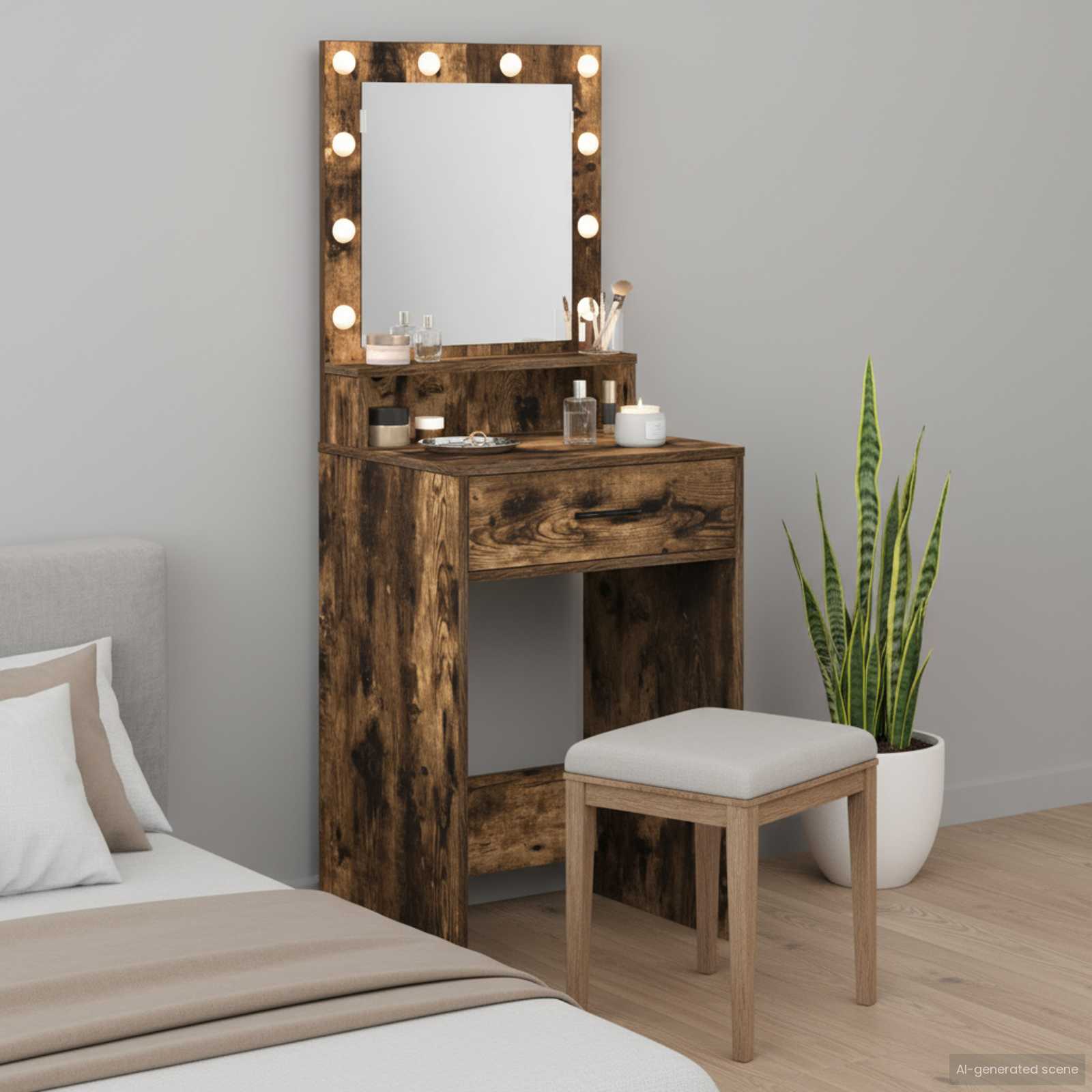 Toaletni stol Dimljeni hrast 50 x 41 x 135 cm Konstruirano drvo