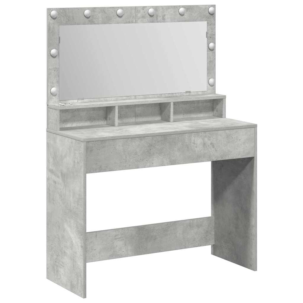 Toaletni stol Betonski sivi 100 x 41 x 135 cm Konstruirano drvo