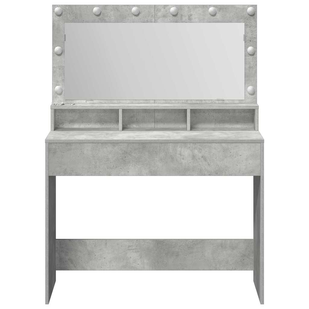 Toaletni stol Betonski sivi 100 x 41 x 135 cm Konstruirano drvo