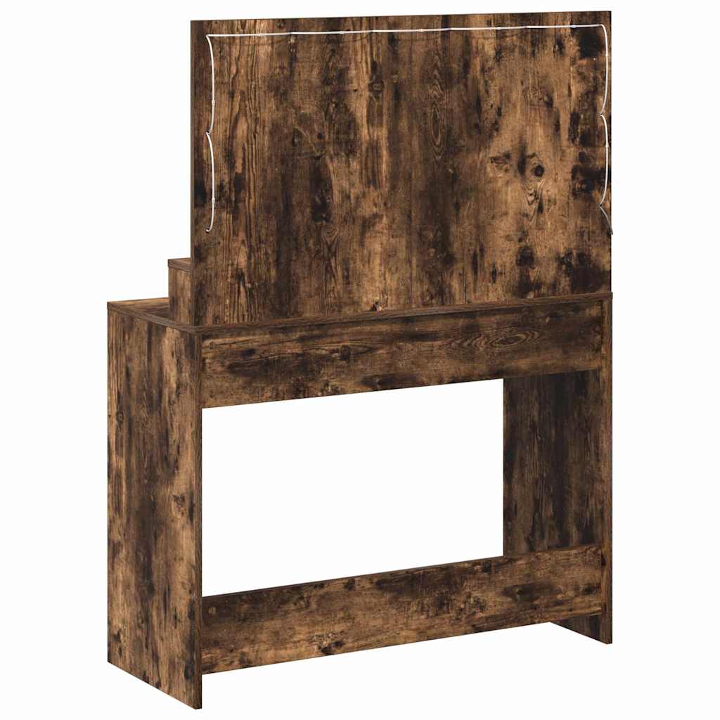 Toaletni stol s policom Dimljeni hrast 100 x 41 x 135 cm