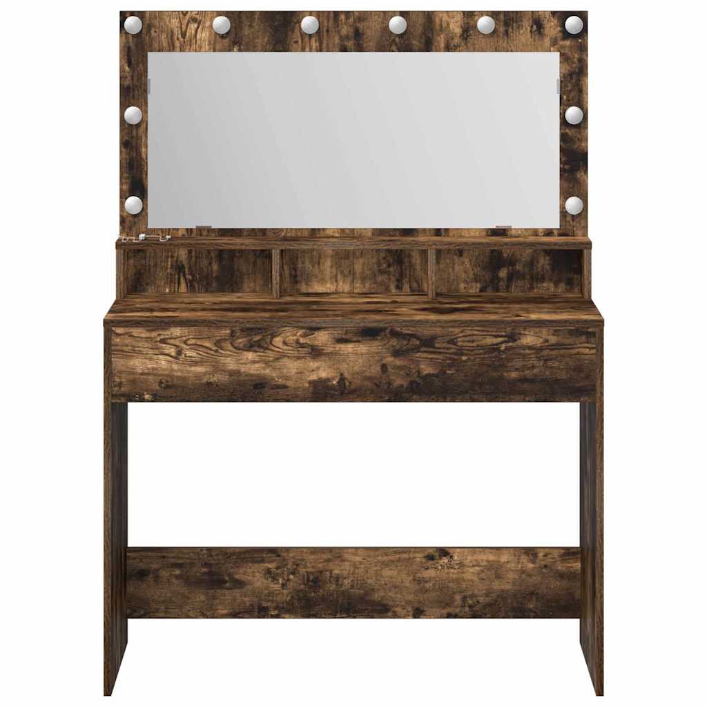 Toaletni stol s policom Dimljeni hrast 100 x 41 x 135 cm