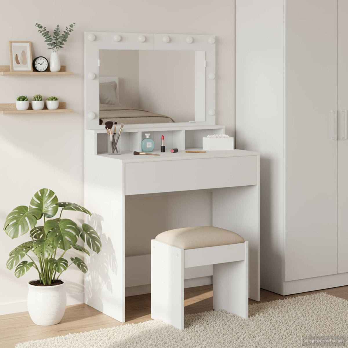 Toaletni stol Bijelo 78,5 x 41 x 135 cm Konstruirano drvo